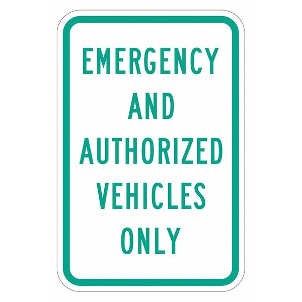 Lyle Emergency Vehicle Parking Sign, 18" x 12, T1-1774-DG_12x18 T1-1774-DG_12x18
