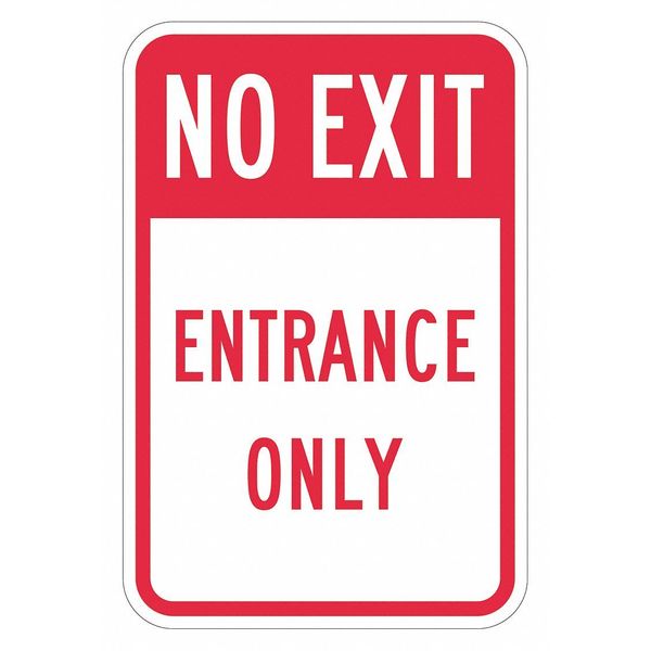 Lyle No Exit Sign For Parking Lots, 18 in H, 12 in W, Aluminum, Vertical  English, T1-1917-EG_12x18 T1-1917-EG_12x18