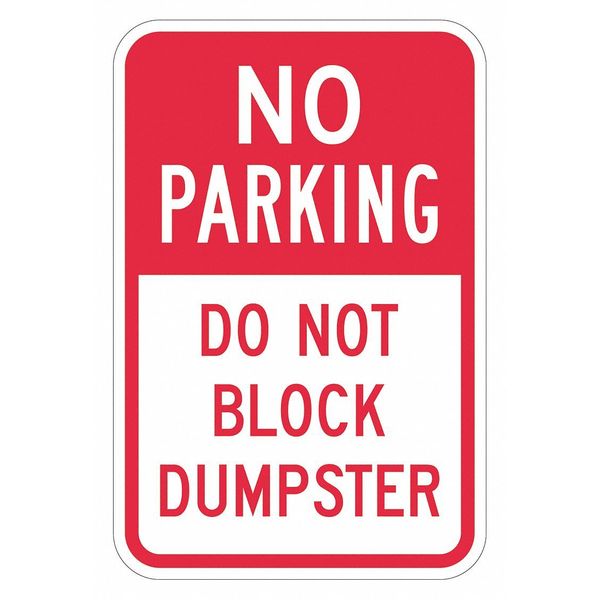 Lyle Dumpster No Parking Sign, 18" x 12, T1-1731-HI_12x18 T1-1731-HI_12x18
