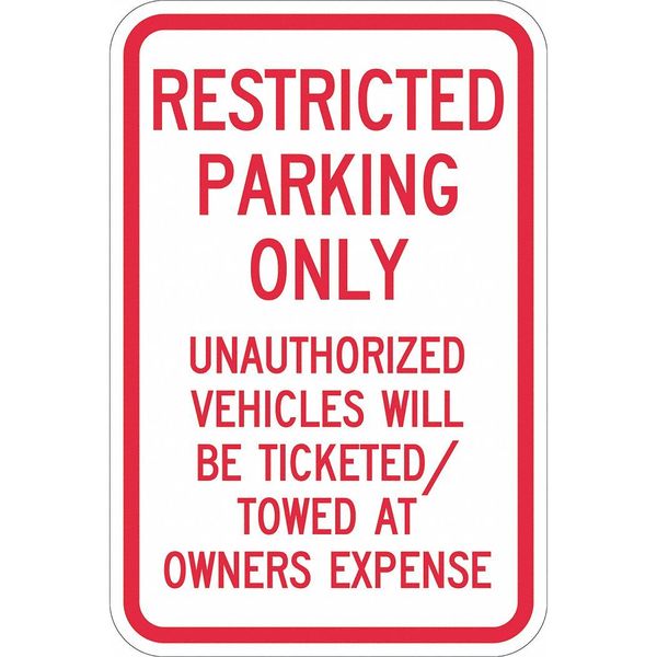Lyle Tow Zone No Parking Sign, 18" x 12, T1-1189-EG_12x18 T1-1189-EG_12x18