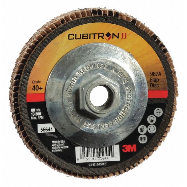 3M Cubitron Flap Disc, Type 29, 4-1/2" dia., 40 Grit 7010363306
