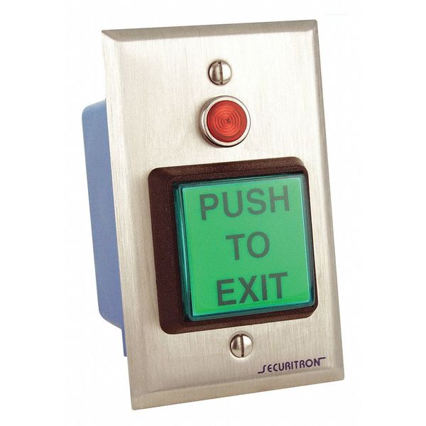 Securitron Push to Exit Button, DPST, Momentary, 5A PB22