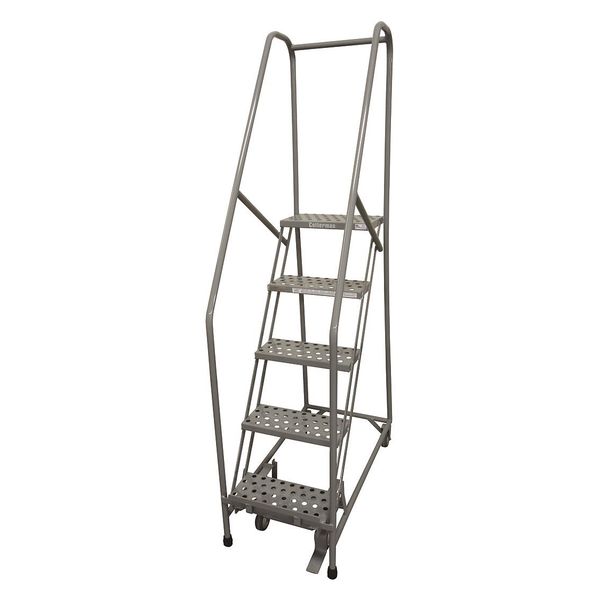 Cotterman 80 in H Stainless Steel Rolling Ladder, 5 Steps, 450 lb Load Capacity 1005R1820A1E10B4SSP3