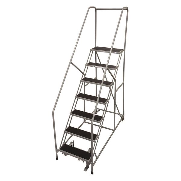 Cotterman 100 in H Steel Rolling Ladder, 7 Steps, 450 lb Load Capacity 1207R1824A2E12B4C1P6