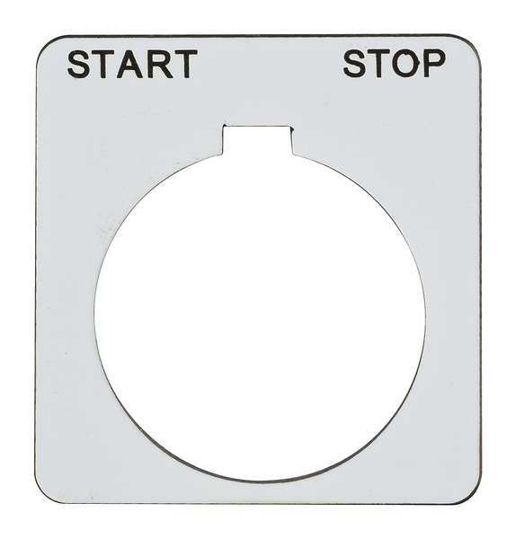 Schneider Electric Legend Plate, Square, Start-Stop, White 9001KN251WP