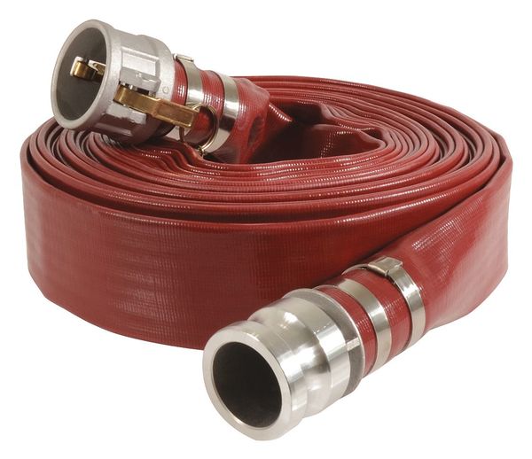 Zoro Select 1-1/2" ID x 25 ft PVC Water Discharge Hose 150 PSI RD 45DU20