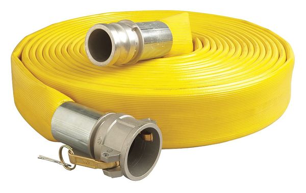 Zoro Select 4 ID x 50 ft PVC Water Discharge Hose 150 PSI YL DPZ400-50CE-G