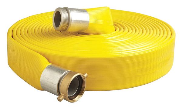Zoro Select 6" ID x 50 ft PVC Water Discharge Hose 150 PSI YL DPZ600-50MF-G