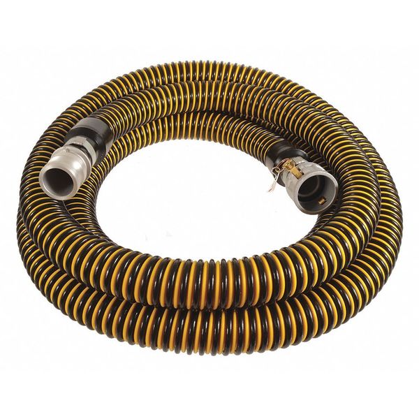 Zoro Select 2" ID x 20 ft Water Discharge Hose 17 PSI BK/YL 45DV21