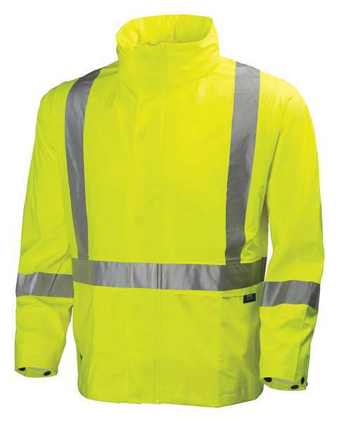 Helly Hansen Rain Jacket, Hi-Visibility Yellow, L 70261_360-L