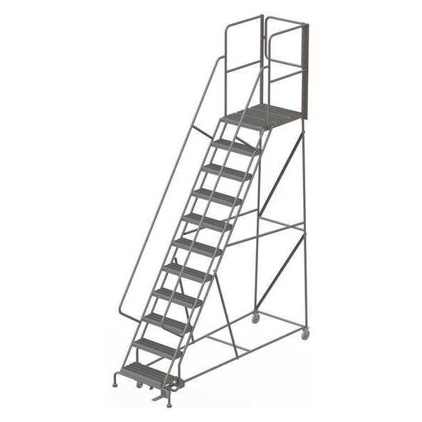 Tri-Arc 152 in H Steel Rolling Ladder, 11 Steps, 450 lb Load Capacity KDSR111242-XR