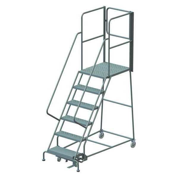 Tri-Arc 102 in H Steel Rolling Ladder, 6 Steps, 450 lb Load Capacity KDSR106246-XR