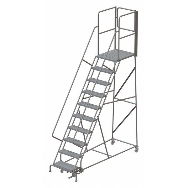 Tri-Arc 142 in H Steel Rolling Ladder, 10 Steps, 450 lb Load Capacity KDSR110246-XR