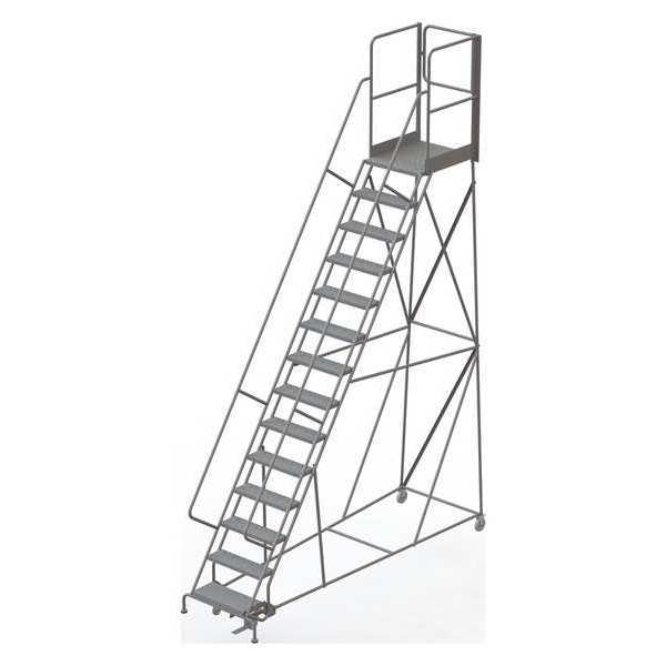 Tri-Arc 182 in H Steel Rolling Ladder, 14 Steps KDSR114246-XR