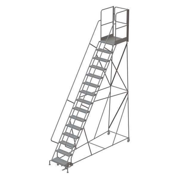 Tri-Arc 192 in H Steel Rolling Ladder, 15 Steps KDSR115246-XR