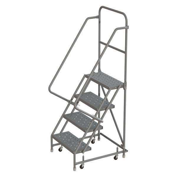 Tri-Arc 76 in H Steel Rolling Ladder, 4 Steps WLSR104246