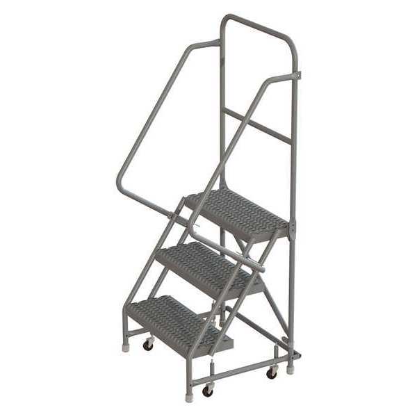 Tri-Arc 66 in H Steel Rolling Ladder, 3 Steps, 450 lb Load Capacity WLSR103162