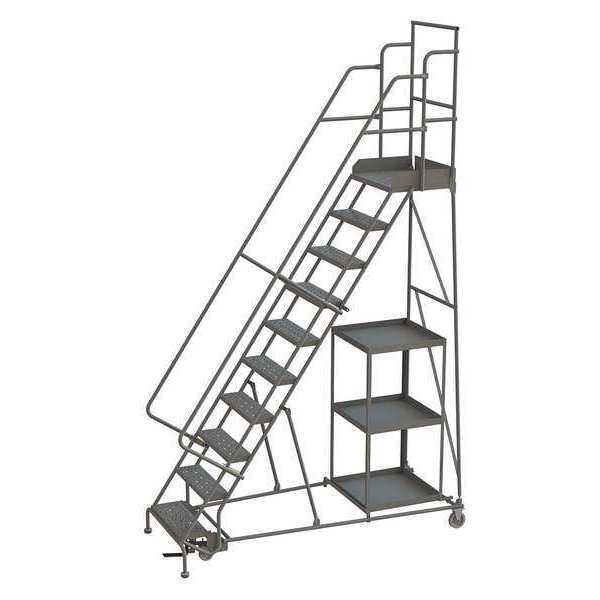 Tri-Arc 136 in H Steel Stock Picking Rolling Ladder, 10 Steps KDSP110242