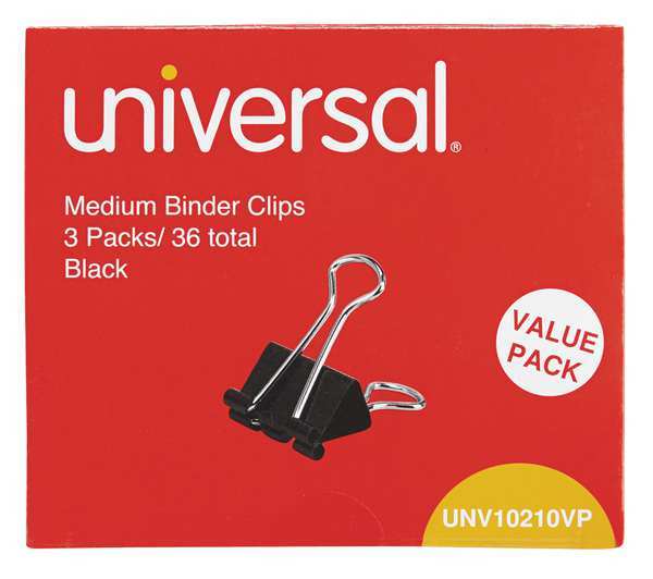 UNIVERSAL - Binder Clips; Width (Inch): 3 in; Color: Silver