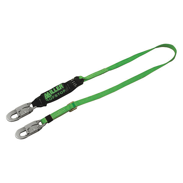 Honeywell Miller Stretchable Shock Absorbing Lanyard, 6 ft., Green 910TWLS-Z7/6FTGN