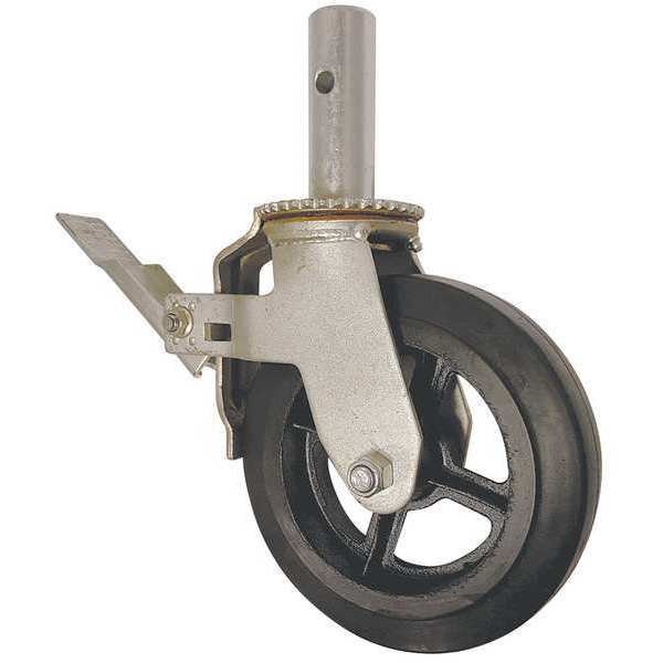 Payson Casters Scaffold Caster, Rubber, 8 in., 500 lb. 193-8UP-SB-C