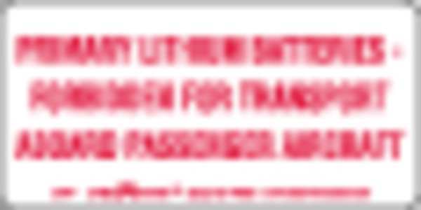 Labelmaster Primary Lithium Battery Label 4"x2", White/Red L375