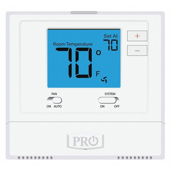 Pro1 Iaq Non-Programmable Thermostat, 1 H 1 C, Wall Mount, Hardwired/Battery, 24VAC T771