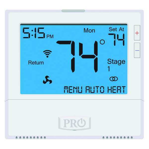 Pro1 Iaq WiFi Thermostat, 7, 5-1-1 Programs, 4 Heat Pump or 2 Conventional H 2 C, Wall Mount, Hardwired T855i