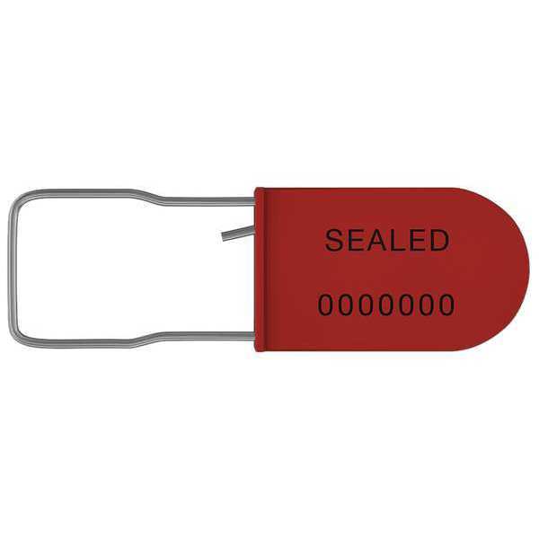 Universeal Padlock Seal 3-1/4" x 3/64", Plastic, Red, Pk50 UPAD-S RED