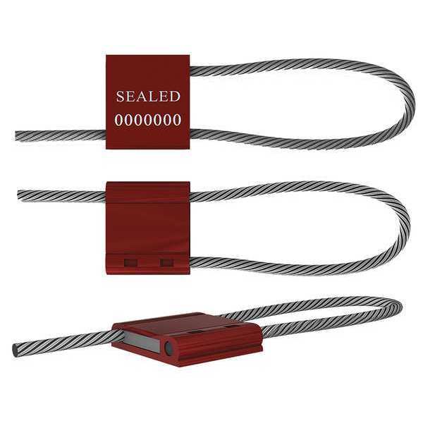 Universeal Cable Seal 12" x 13/64", Aluminum, Red, Pk50 F500M RED50