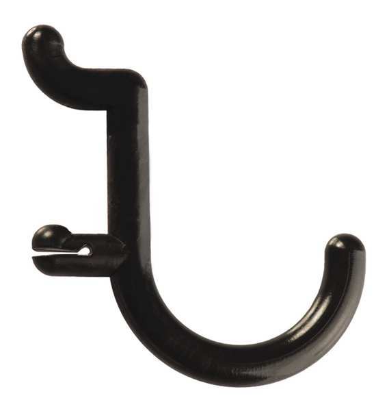 Functionaire Locking Pegboard Hooks, 1 in. L, Blk, PK25 (25-FH1-4