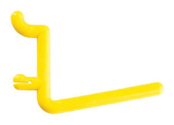 Locking Pegboard Hooks,2in.L,Yellow,PK25 Functionaire 25-FH3-2