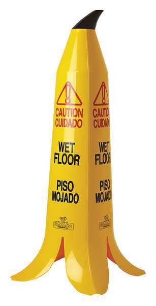 Banana Products Floor Sign, 36 in Height, 14 1/2 in Width, Plastic, English, Spanish 1101