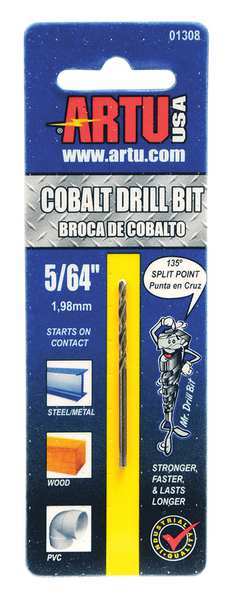 Artu 5/64" Cobalt Jobber Length Drill Bit 01308