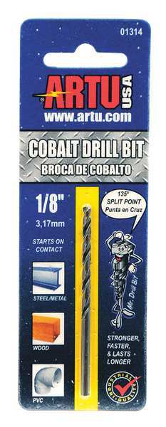 Artu 1/8" Cobalt Jobber Length Drill Bit 01314