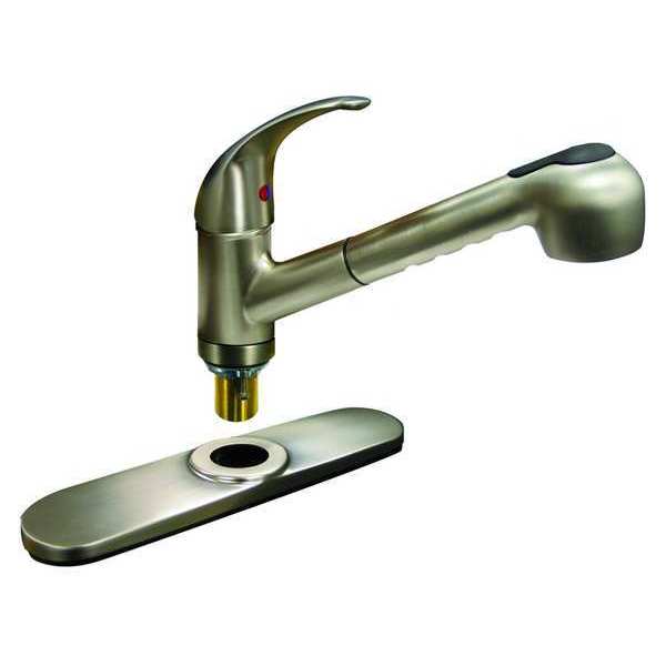 Dominion Faucets Manual, 8" Mount, 1 or 3 Hole Low Arc Pull Out Kitchen Faucet 77-2120