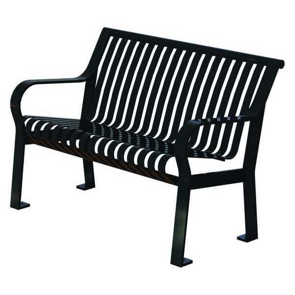 Thomas Steele Outdoor Bench, 48 in. L, 33 in. H, Black CRB-4-VS-B
