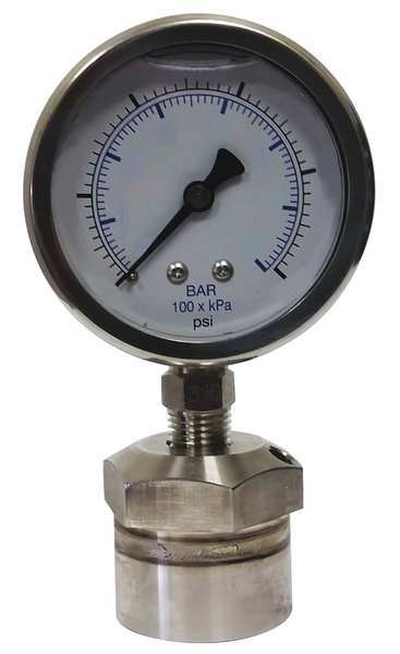 Kodiak Pressure Gauge, 0 to 200 psi, 1/4 in FNPT, Stainless Steel, Silver KC301L25200/DSM3511