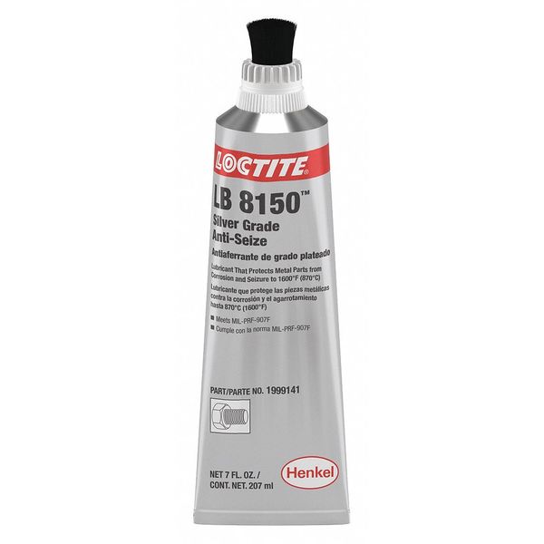 Loctite Anti-Seize, 7 oz, Tube, Silver, Paste LB 8150(TM) 1999141