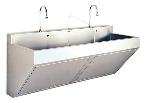 Scrub-Ware 60 in W x 23 in L x 26 in H, Wall Mount, Compact Surgical Scrub Sink 4112-SA