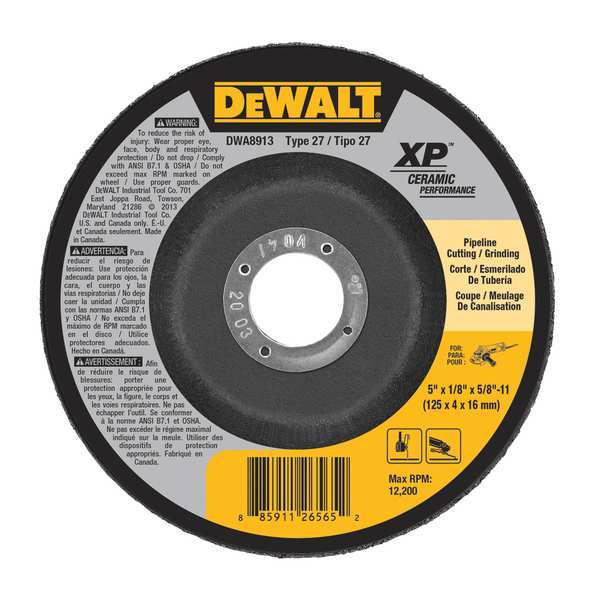 Dewalt 5" x 1/8" x 5/8"-11 Ceramic Abrasive DWA8913