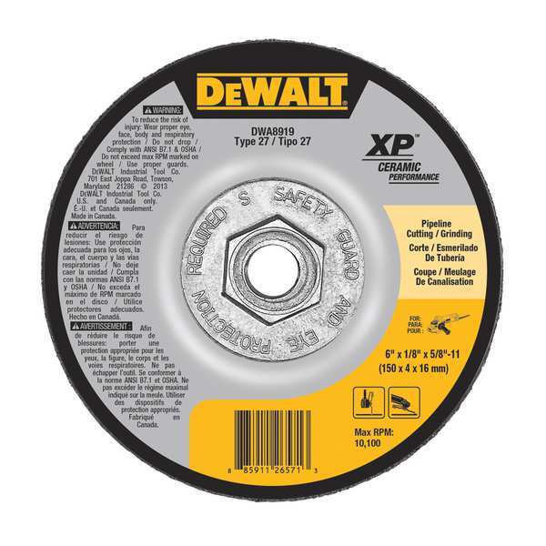 Dewalt Cut-Off Wheel, 1/8In Th, 6In Dia DWA8919