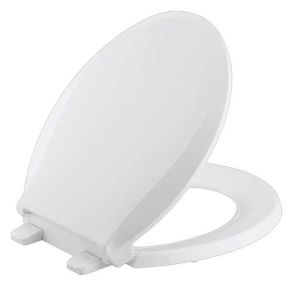 Kohler Toilet Seat, With Cover, Plastic, Round, White K-4639-0