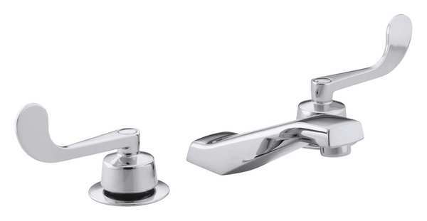 Kohler Manual 8" Mount, 3 Hole Low Arc Bathroom Faucet, Chrome plated K-7443-5A-CP
