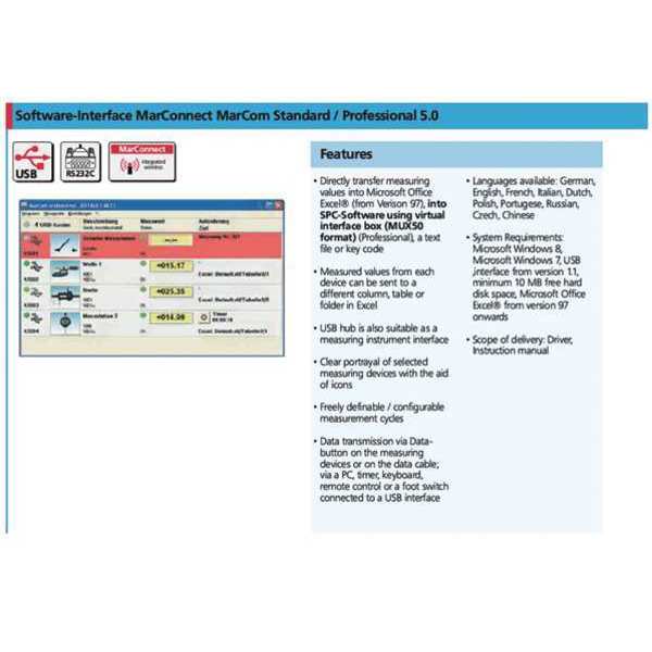 Mahr Marcom Professional 5.0 Software, USB 4102212
