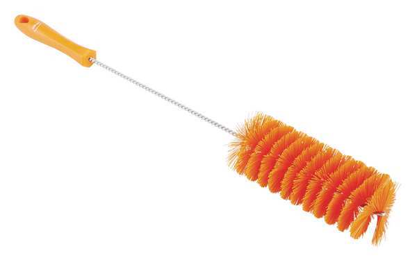 Remco 2 3/8 in W Tube and Valve Brush, Medium, 13 1/2 in L Handle, 6 in L Brush, Orange 53707