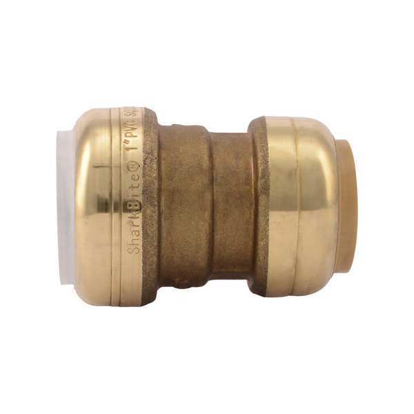 Sharkbite Push-to-Connect Transition Coupling, 1 in Tube Size, Brass, Brass UIP4020