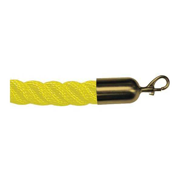 Lawrence Metal Barrier Rope, Yllw, 6 ft. L, Brass Snap End ROPE-TWST-35-06/0-2-SNAP-2S