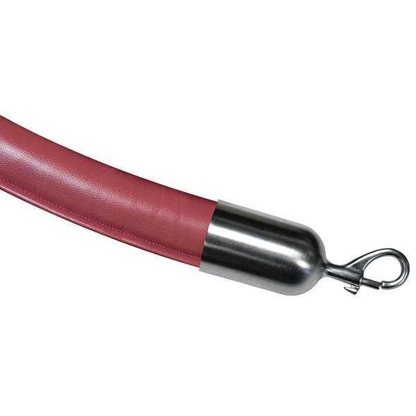 Lawrence Metal Barrier Rope, Maroon, Naugahyde, 6 ft. L ROPE-NAUG-43-06/0-2-SNAP-1S