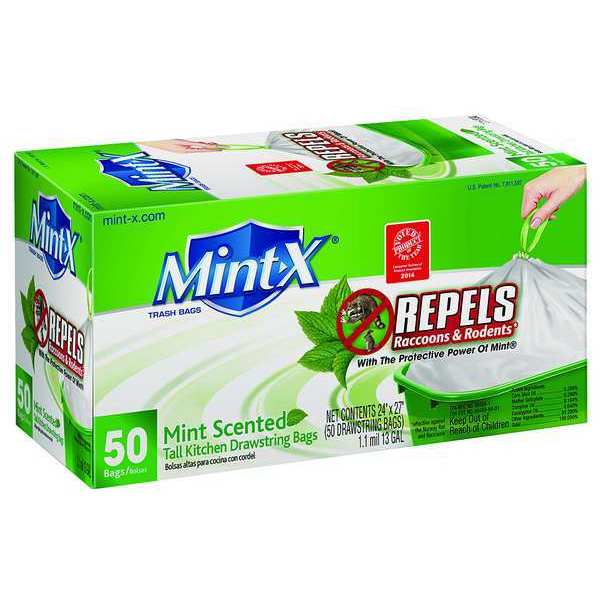 Trash Bag, 56 gal, LLDPE, Black, PK100 Mint-X MX4347STB